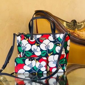 NWT kate spade dawn breezy floral Satchel&wallet